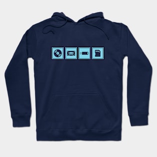 Music Player Formats Blue Hoodie